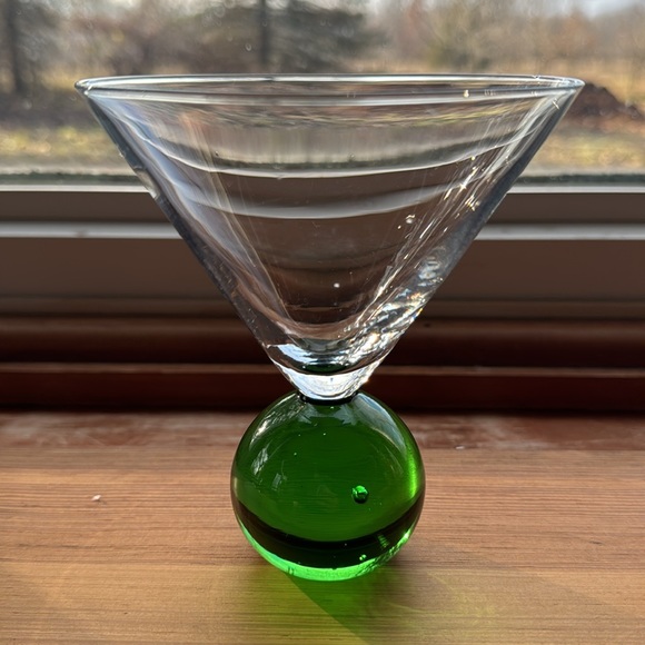 Vintage Hollywood regency Martini glasses red and green set of 4 - Picture 3 of 8